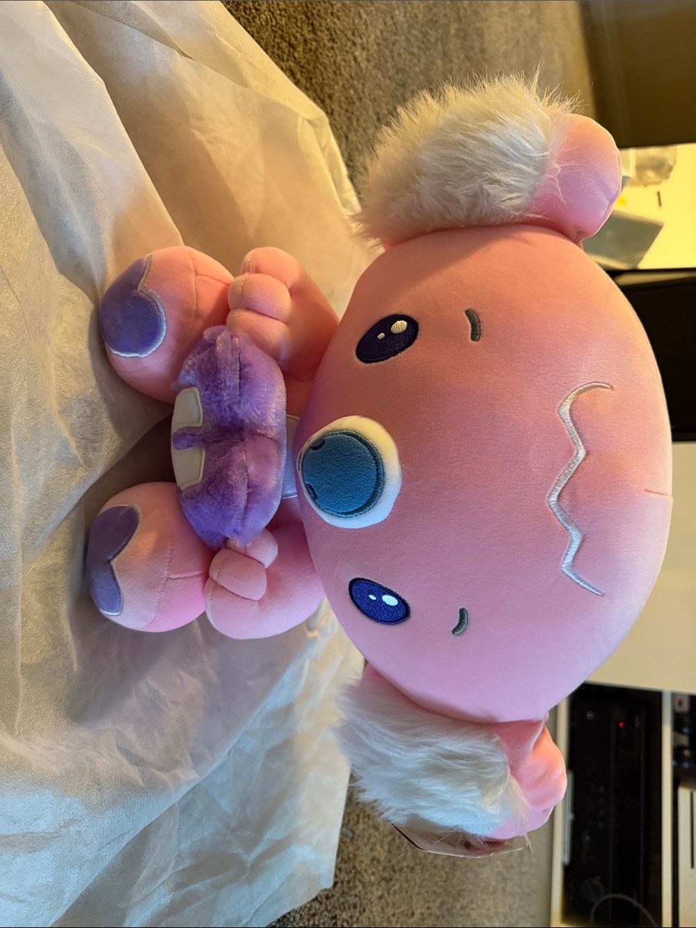 Plush Pink Cartoon Bear Stuffed Toy - Soft Cuddly Kids Plush